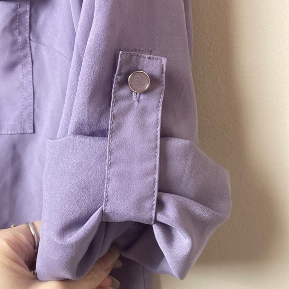 MICHAEL KORS lavender zip down shirt, size 10 - Picture 3 of 12